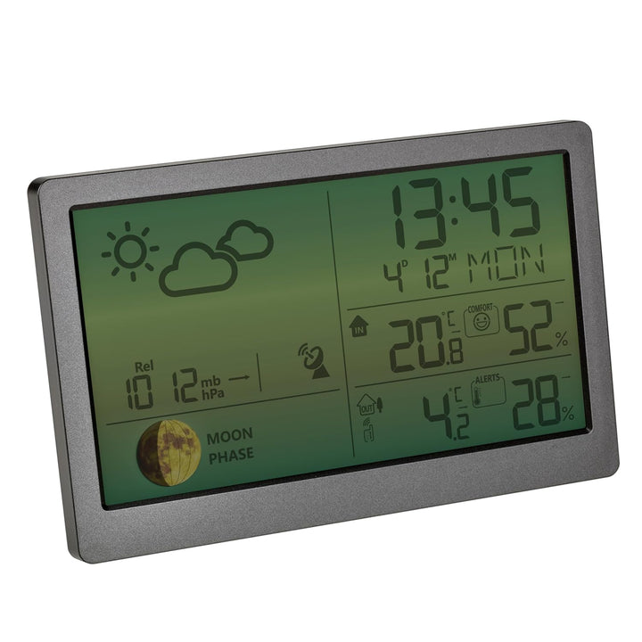TFA-Dostmann Funk-Wetterstation LUNA SKY TFA 35.1169.10 Wettervorhersage mit Symbolen und Wettertend