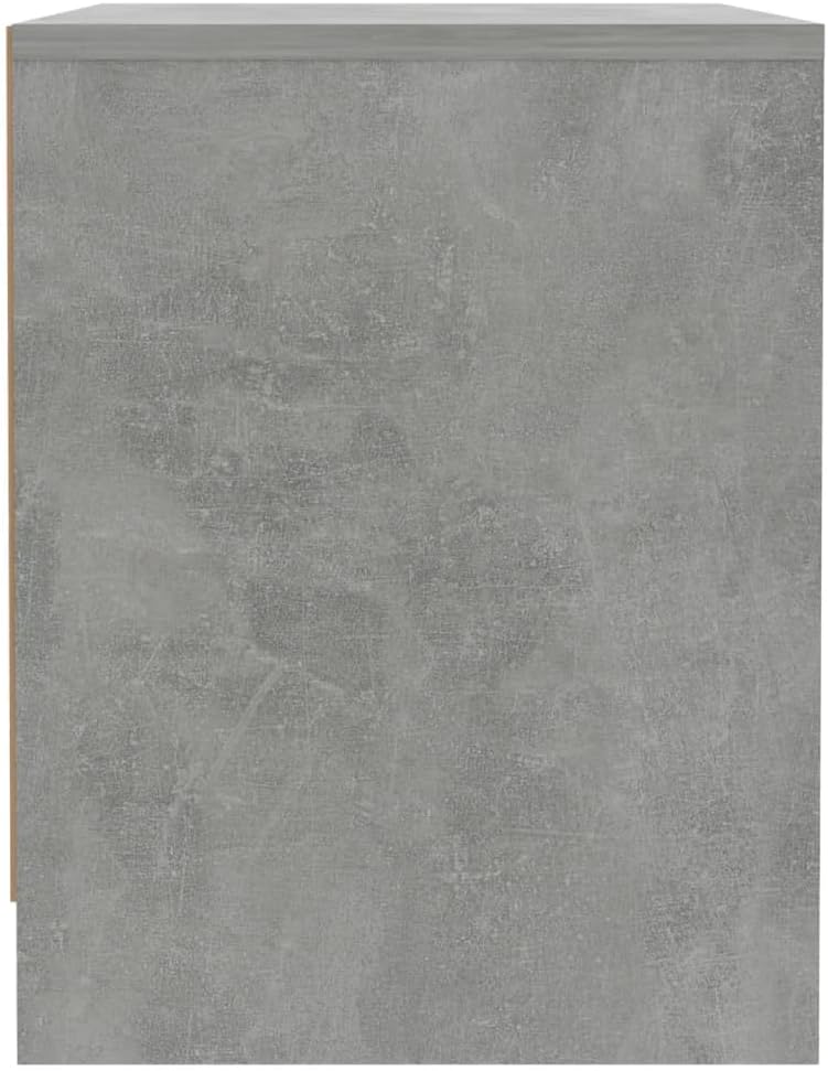 WIFESE Nachttisch Betongrau 45x34x44,5 cm Holzwerkstoff Nachtkästchen Nachtkommode Beistelltisch Tel