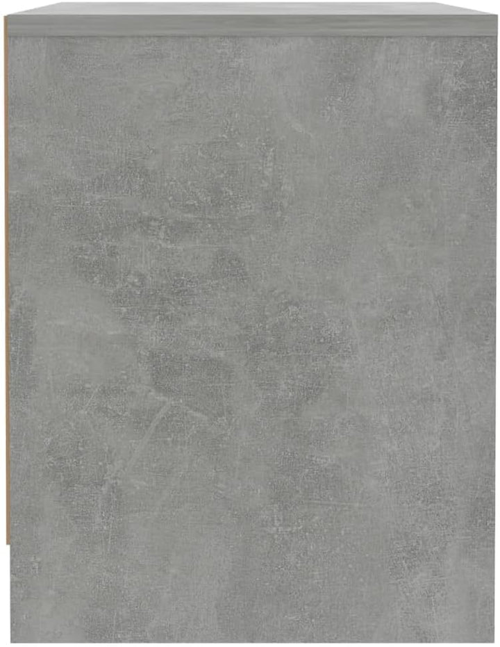WIFESE Nachttisch Betongrau 45x34x44,5 cm Holzwerkstoff Nachtkästchen Nachtkommode Beistelltisch Tel