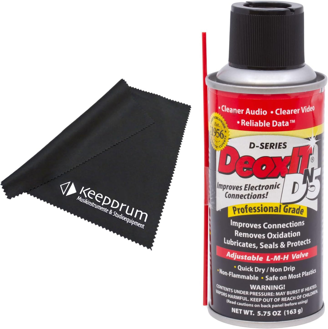 Caig DeoxIT DN5S-6N Metal Contact Cleaner DN5 Kontaktspray + keepdrum Mikrofasertuch