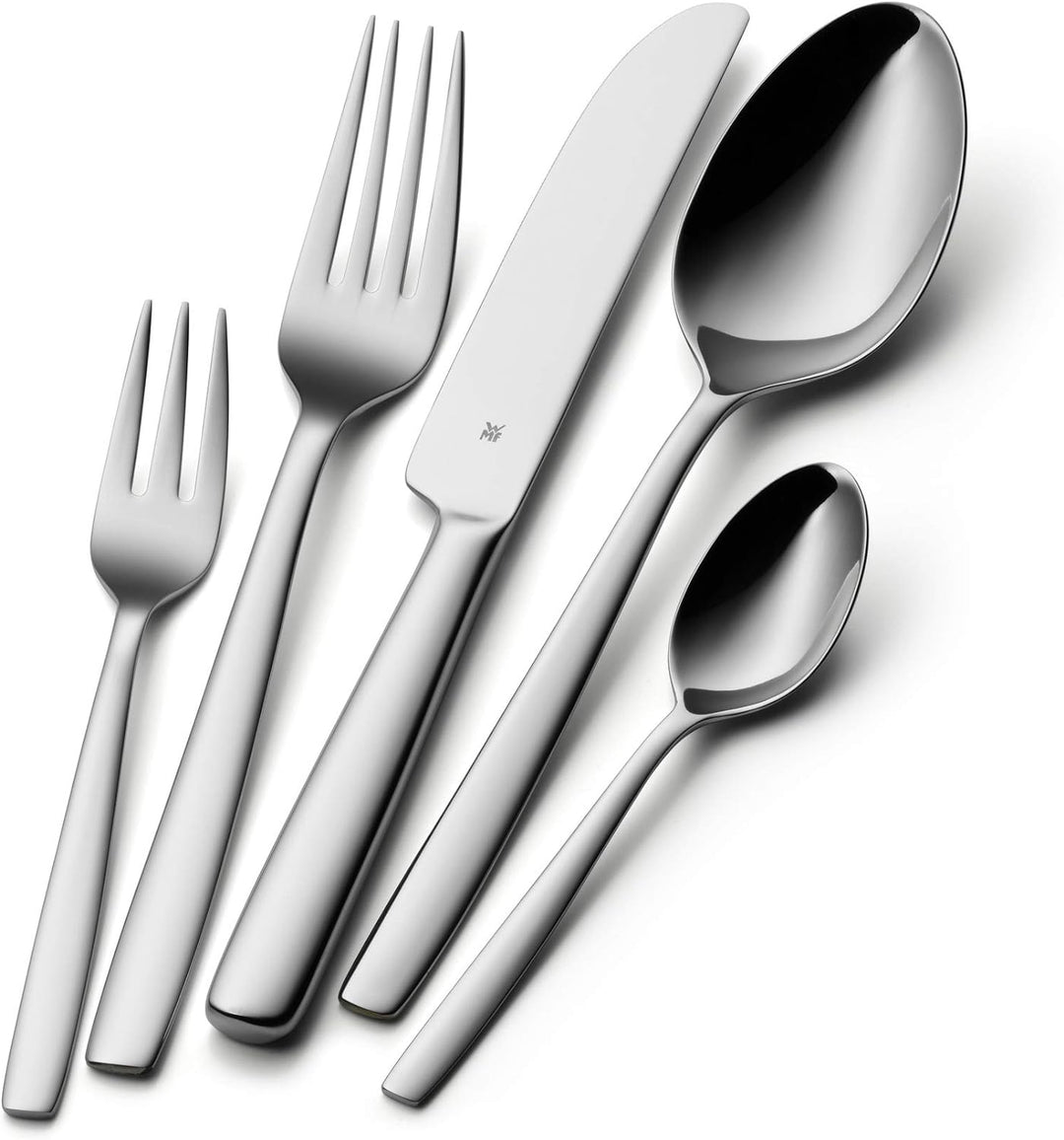 WMF Palma Edelstahl Besteck Set 6 Personen, Essbesteck Set 30 teilig, Monobloc-Messer, Cromargan Ede