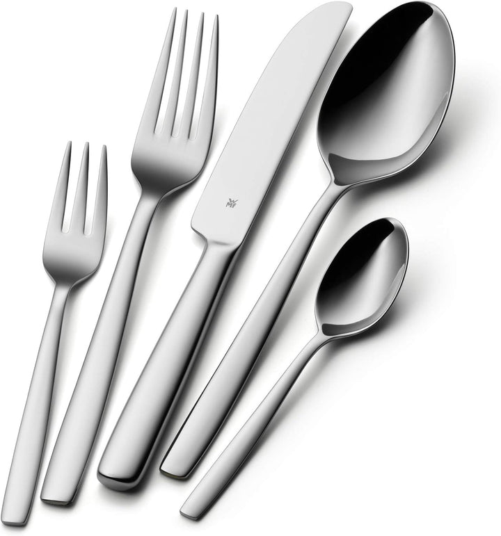 WMF Palma Edelstahl Besteck Set 6 Personen, Essbesteck Set 30 teilig, Monobloc-Messer, Cromargan Ede