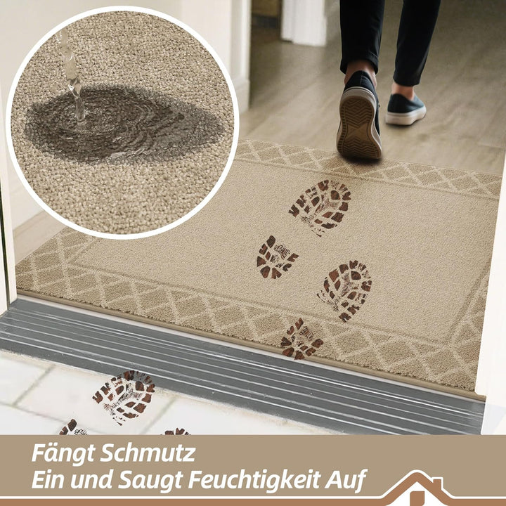 BEQHAUSE Fussabtreter Innen, Fussmatte, Schmutzfangmatte Waschbar, TPR rutschfest Fussabtreter Innen