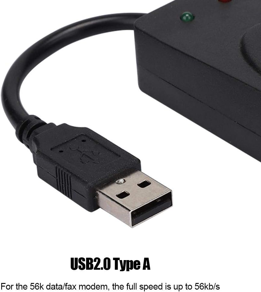 ASHATA Faxmodem 56K,Dual Port USB2.0 56K Externes Faxmodem USB Modem für 98/2000/ME/XP/Vista/CE5.0/1
