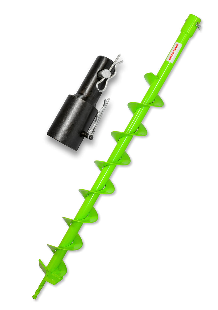 WERHE® Profi Bohrer VollStahl, Erdbohrer für bohrmaschine 80 mm extrem robust mit Stihl Adapter - Pf