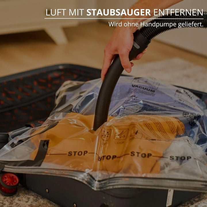 LUVEGO vakuumbeutel für kleidung 100 x 75 cm, 2 Stück Jumbo Aufbewahrungsbeutel mit Ventil, platzspa