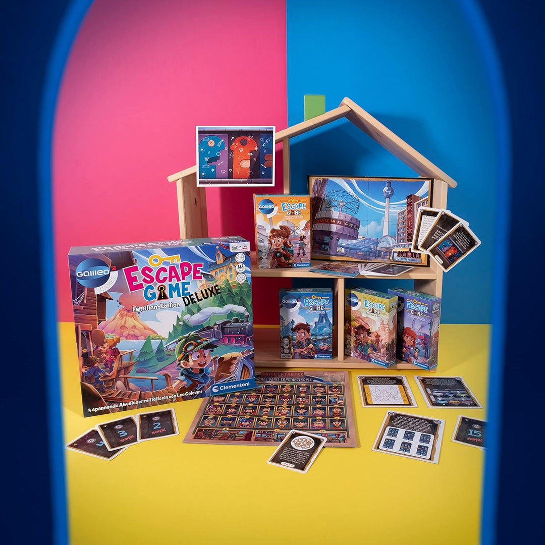Clementoni Escape Game, Spiel für Kinder ab 8 Jahre, Deluxe Version, 30 x 30 x 7.7 Single, Single