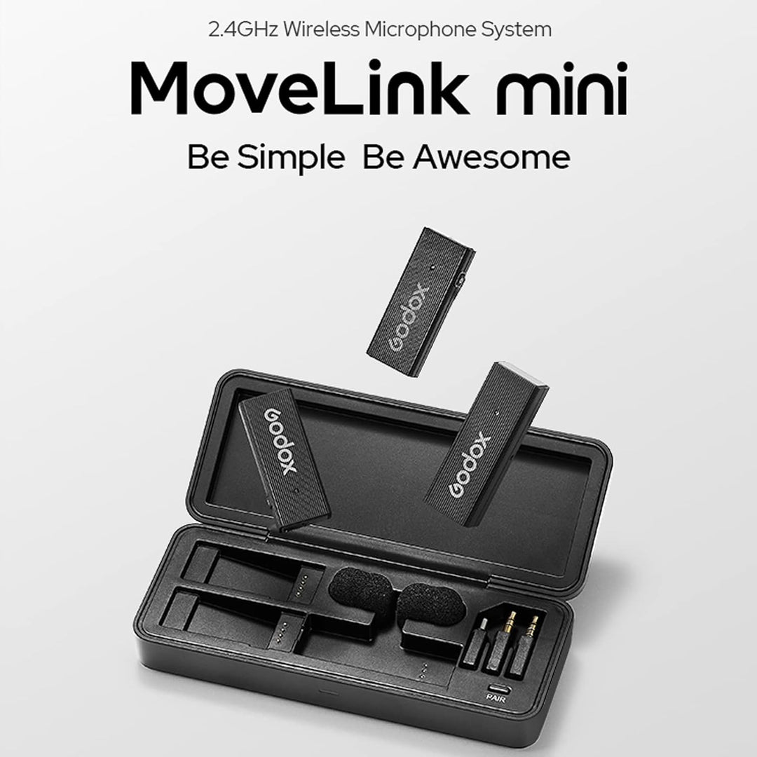 GODOX MoveLink Mini-Lavalier-Mikrofon (2,4 GHz, kabellos, für verschiedene Szenarien, wie Vlogging,