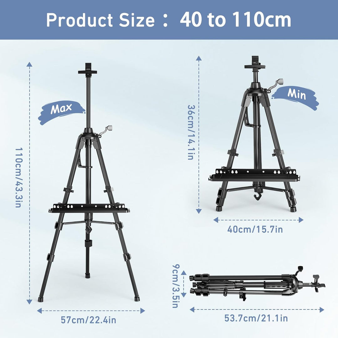 Staffelei Ständer 50-160cm verstellbar, staffeleien gross, Professionelle Kunststaffelei für erwachs