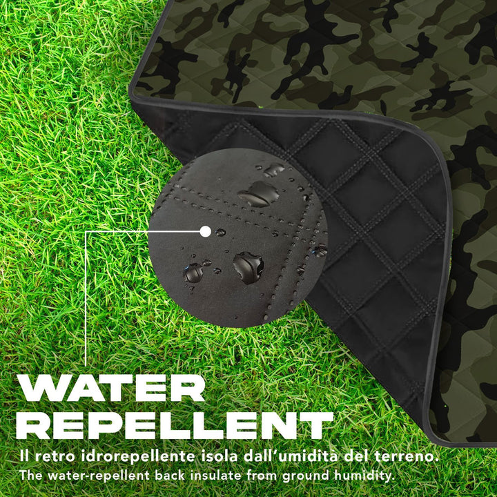 PERLETTI Picknickdecke Wasserdicht Faltbar Gross 200x200 - Outdoor Camping Decke mit Tragegurt - Str