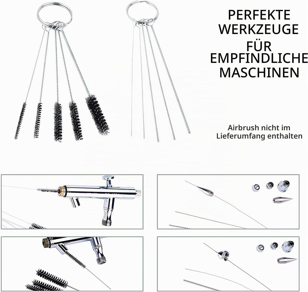 ABEST 24 Stück Airbrush Ersatzteile Set mit Düse, Nadel, Düsenkappe, Mini-Schlüssel, Kappenschutzhül