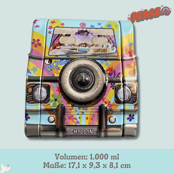 MediMuc Mini Camper Van Hippie- Geschenkdose Design The Silver Crane Company - liebevoll gestaltete