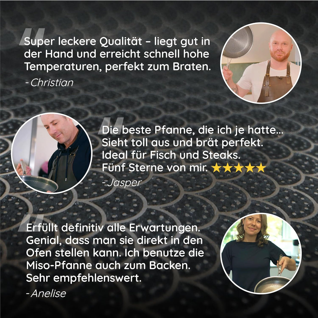 MISO Wokpfanne 30 cm Diamond Dust Keramikbeschichtete | Wokpfanne Induktion – PFOA-frei, kratzfest,