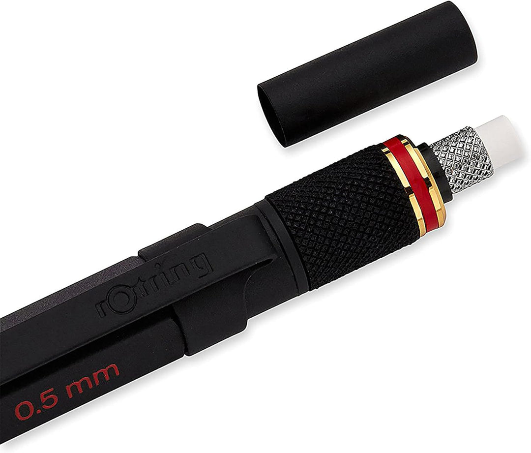 rOtring 800+ Druckbleistift mit Stylus für Touchscreen | 0,5 mm | schwarzer Schaft Mattschwarz 0,5 m
