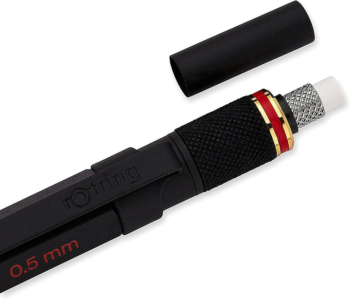 rOtring 800+ Druckbleistift mit Stylus für Touchscreen | 0,5 mm | schwarzer Schaft Mattschwarz 0,5 m