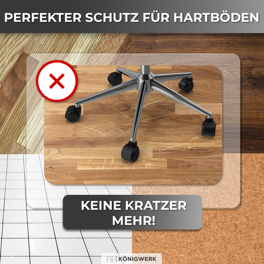 Bodenschutzmatte Bürostuhl versch. Grössen - Bürostuhl Unterlage rutschfest in milchweiss - Made in