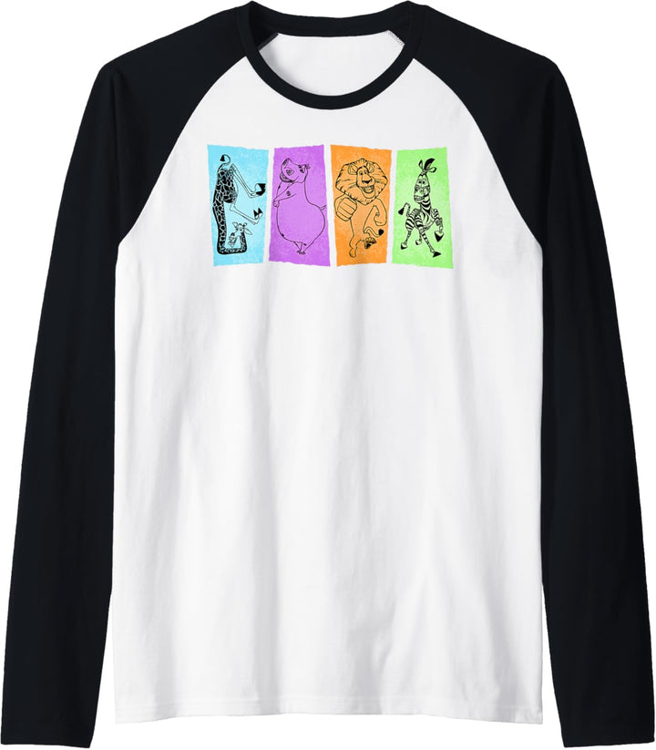 Madagascar Group Shot Panel Lineup Poster Raglan
