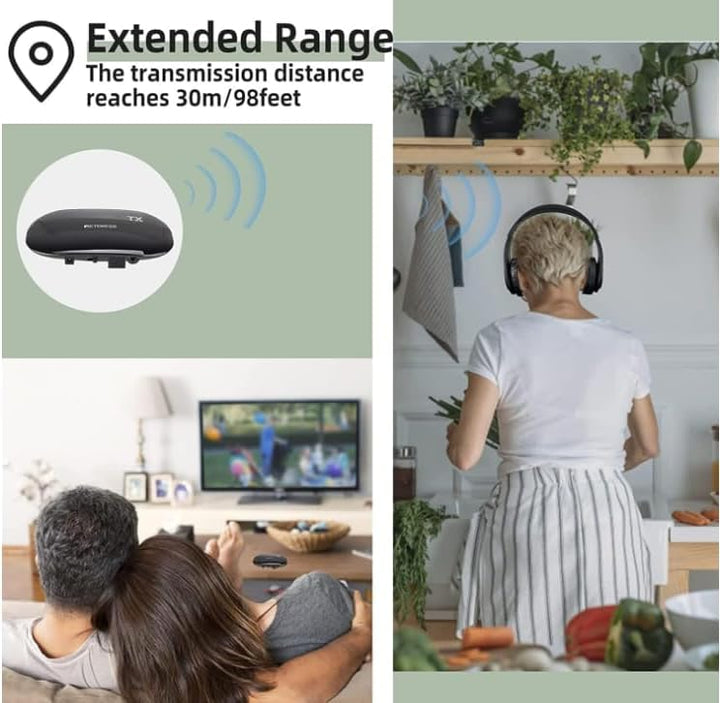 Retekess TA005 Kabellose Kopfhörer für Fernseher, Funkkopfhörer für TV, Eingebauter Wiederaufladbare