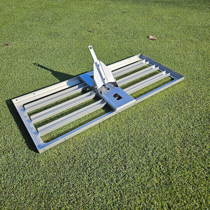 Edelstahl Rasenrakel L in 80cm Breite und Adapter für Wolf Systemaufnahme