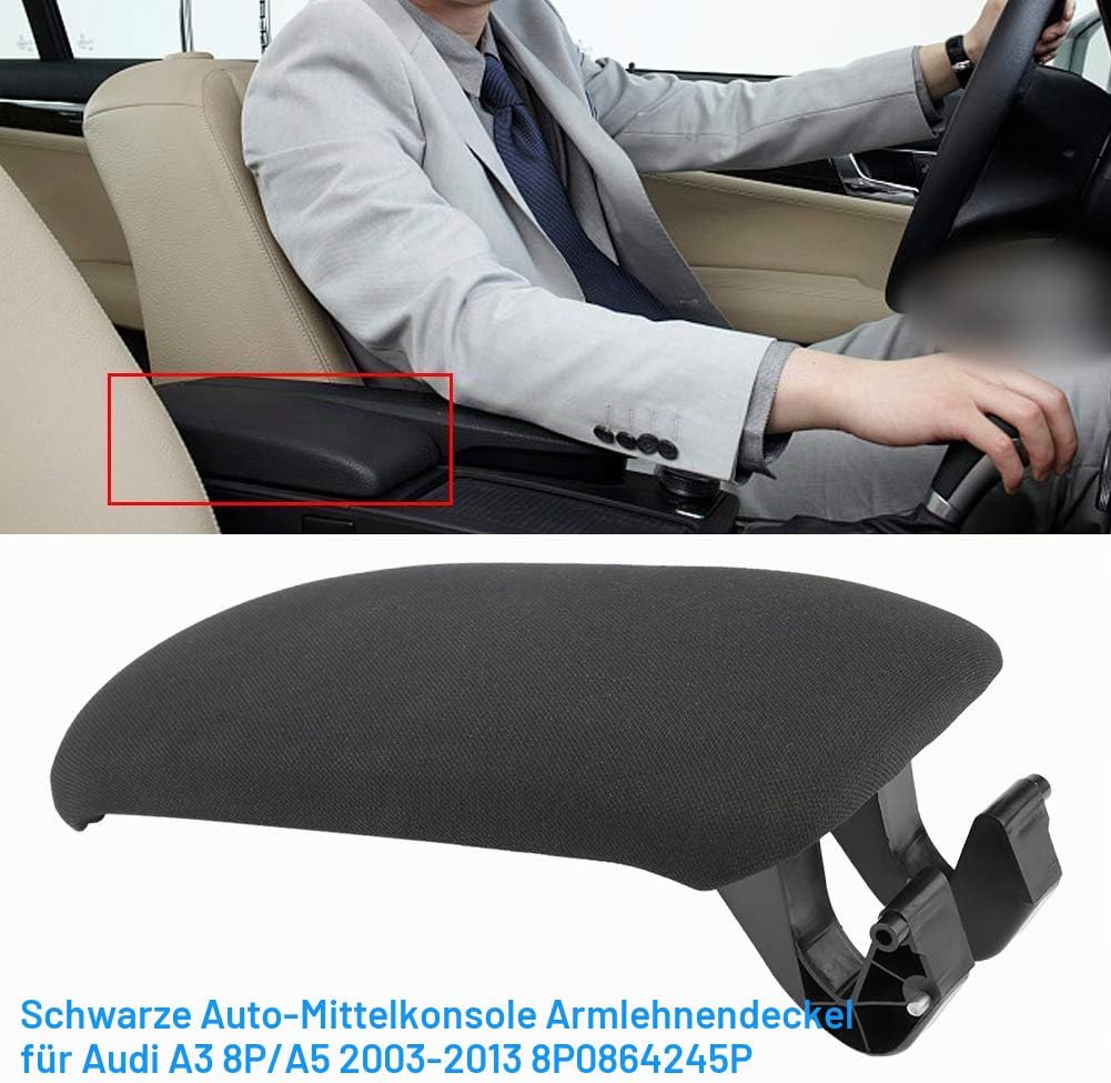 Auto schwarz Mittelkonsole Armlehne Deckel Abdeckung für A3 8P / A5 2003-2013 8P0864245P(