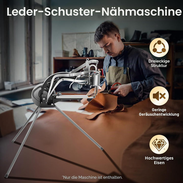 360° Einstellbare Manuell Leder Nähmaschine mit Nadeln, Leder Schuster Vertikale Handnähmaschine Sch