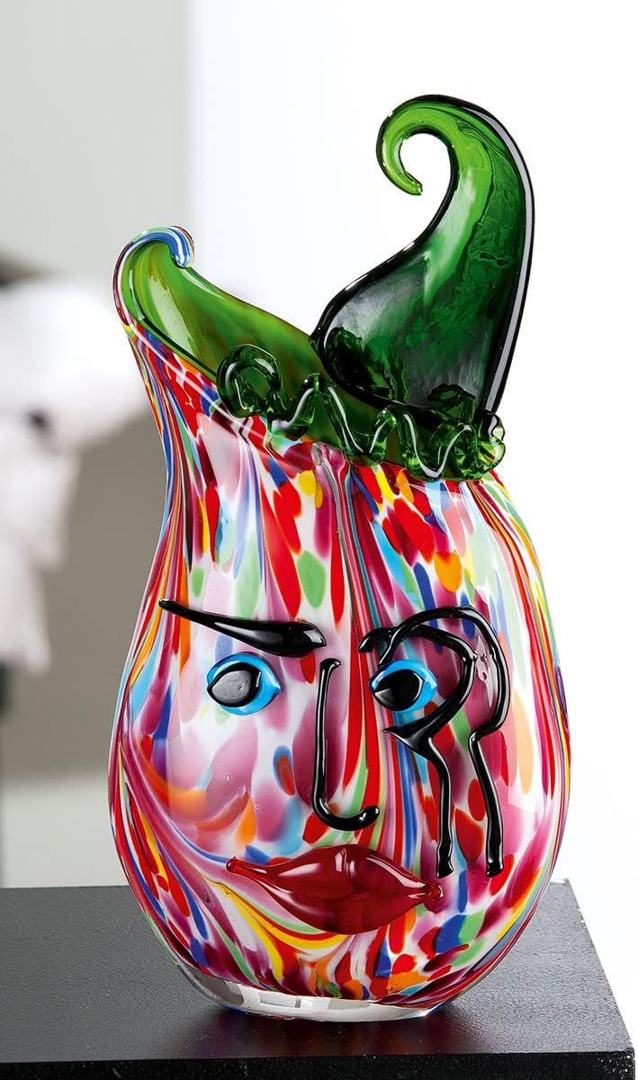 Glas Art Vase Dekovase Gesichtsvase - Deko Wohnzimmer - Geschenk für Frauen Geburtstag - Farbe: Mehr