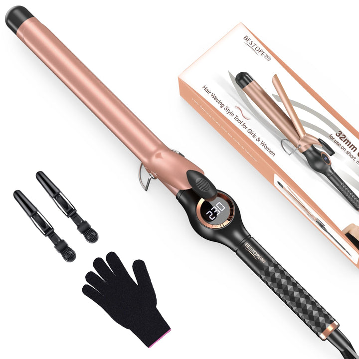 BESTOPE PRO Lockenstab 25mm Grosse Locken, Schnelle Heizung Lockenstäbe Extra Lang, Multi-Temperatur