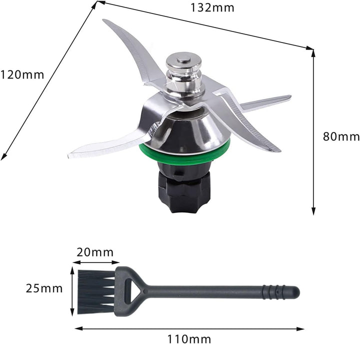 Ersatzmesser für Vorwerk Thermomix TM5 TM6, TM5 Messer aus Edelstahl, mit 1 Reinigungsbürste, Messer