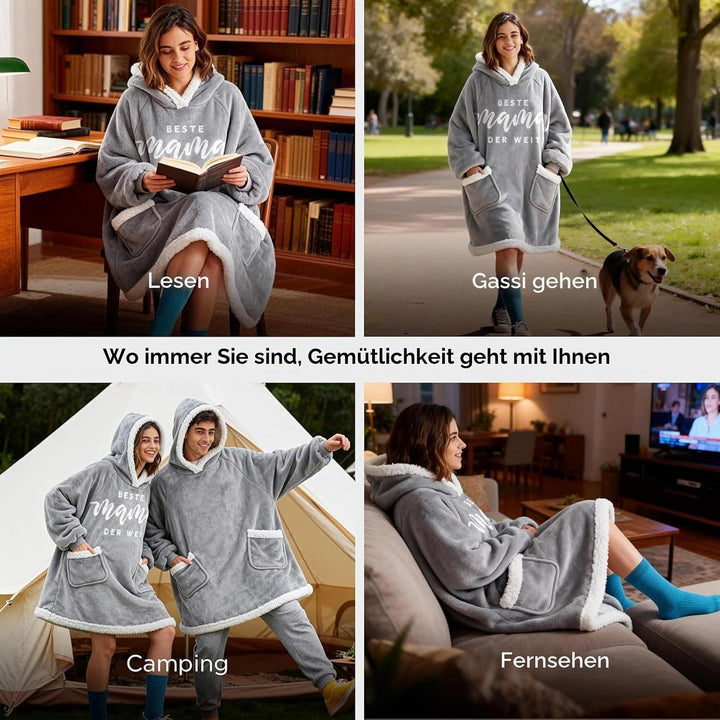 Geschenke für Mama, Beste Mama Decke mit ärmeln - Weihnachtsgeschenke für Mama, Mama Geschenk von To