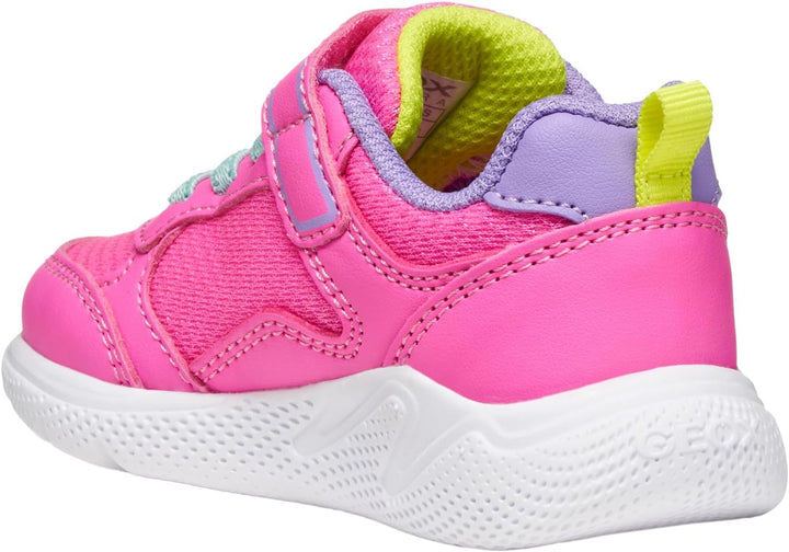 Geox Baby-Mädchen B Sprintye Girl Sneaker 21 EU Fluo Fuchsia Dk Lila, 21 EU Fluo Fuchsia Dk Lila