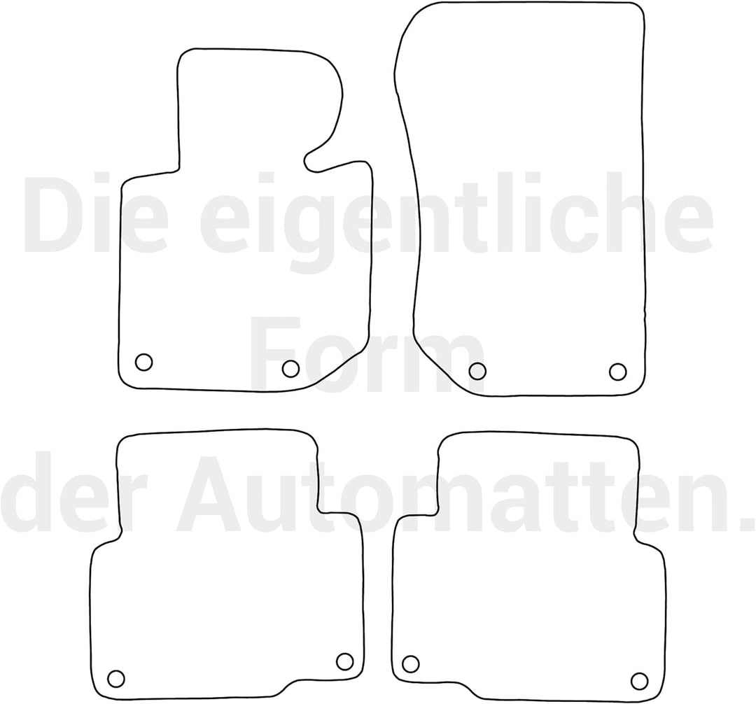 moto-MOLTICO Fussmatten Auto Velours Autoteppiche Schwarz Automatten Set 4-teilig passend für BMW 3e