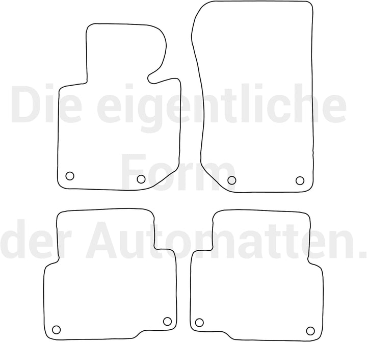 moto-MOLTICO Fussmatten Auto Velours Autoteppiche Schwarz Automatten Set 4-teilig passend für BMW 3e