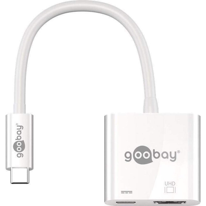 Goobay 62110 USB-C Stecker auf HDMI-Buchse, PD, weiss, extra USB-C Buchse USB-C > HDMI, USB-C > HDMI