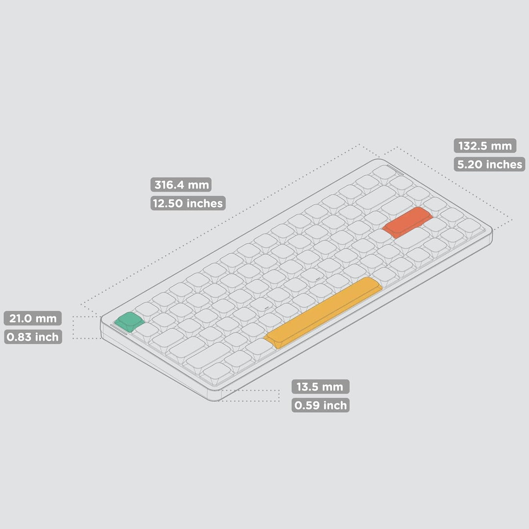 nuphy Air75 V2 Kabellose mechanische Tastatur, 84 Tasten RGB Hot-Swap Tastatur, unterstützt Bluetoot
