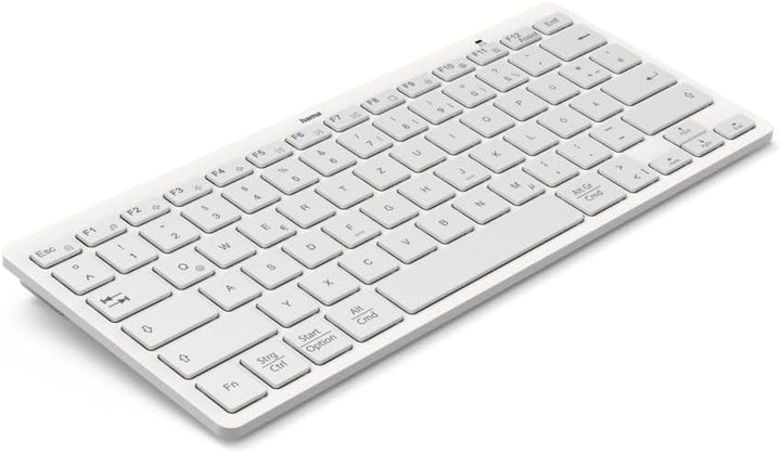 Hama Bluetooth Mini Tastatur Travel 400" für Tablets, kabellose Tastatur, QWERTZ DE Layout weiss Min