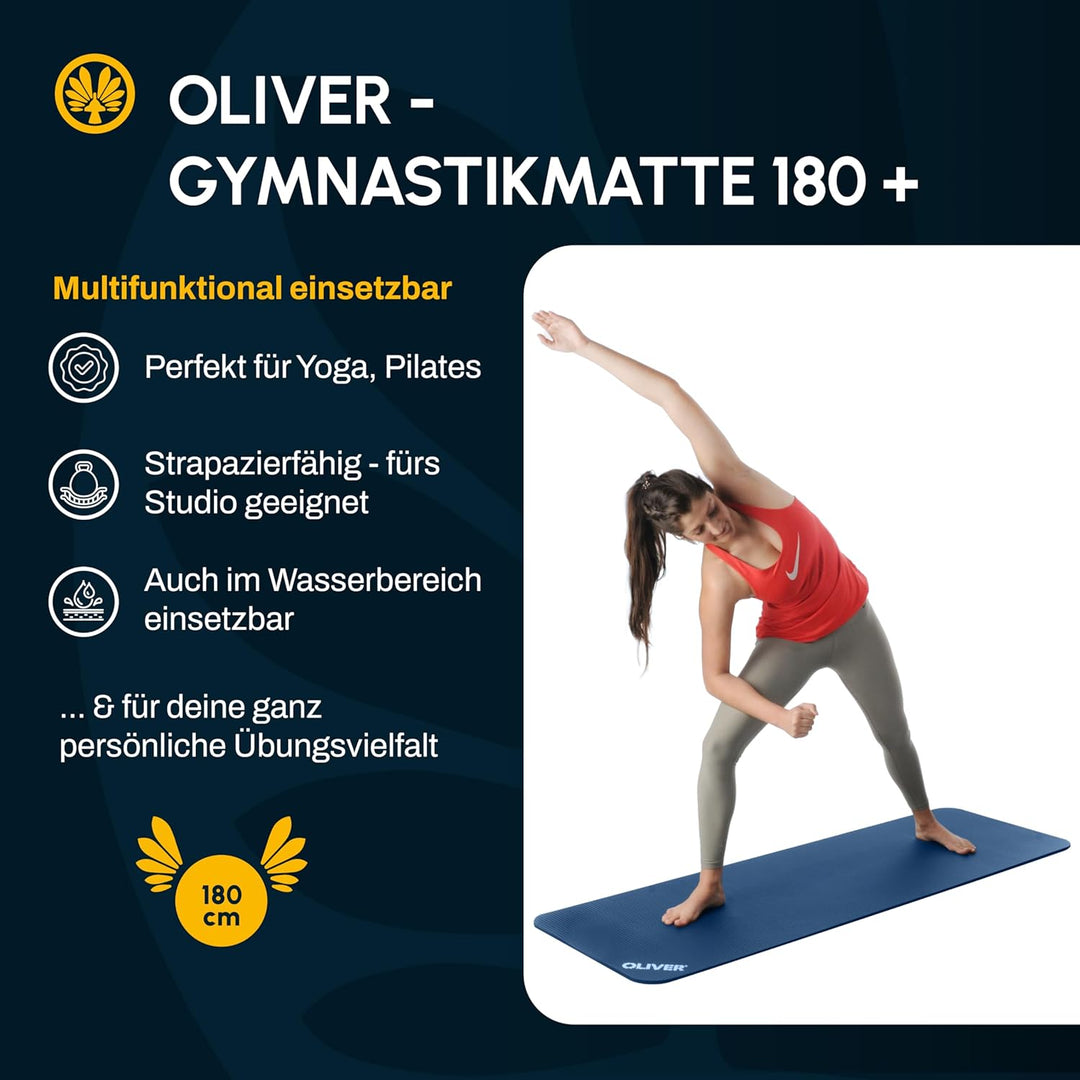 Oliver Gymnastikmatte 180 x 60 x 1,5cm - In verschiedenen Modellen - Mit oder ohne Ösen - extra Dick