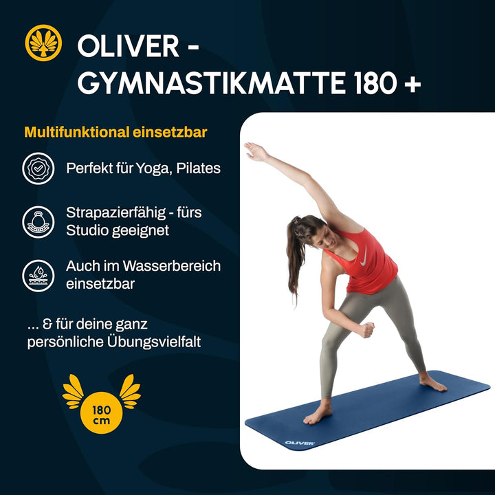Oliver Gymnastikmatte 180 x 60 x 1,5cm - In verschiedenen Modellen - Mit oder ohne Ösen - extra Dick