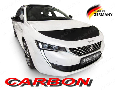 Auto-Bra AB3-00562 Carbon Optik kompatibel mit Peugeot 508 Bj. ab 2018 Haubenbra Steinschlagschutz T