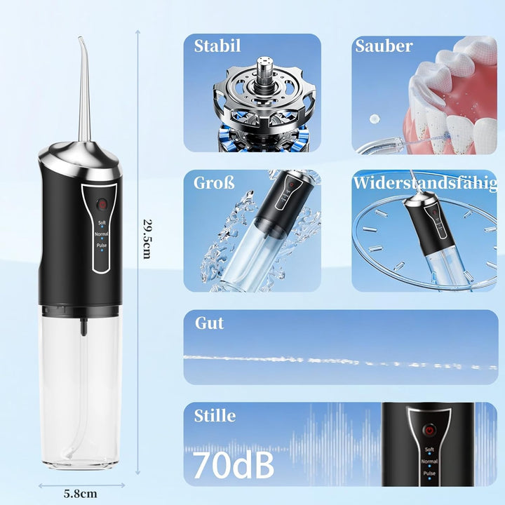 Munddusche Kabellos Zahndusche, Water Flosser Zahnreinigung für Teeth Zwischenräume, Irrigator Zähne