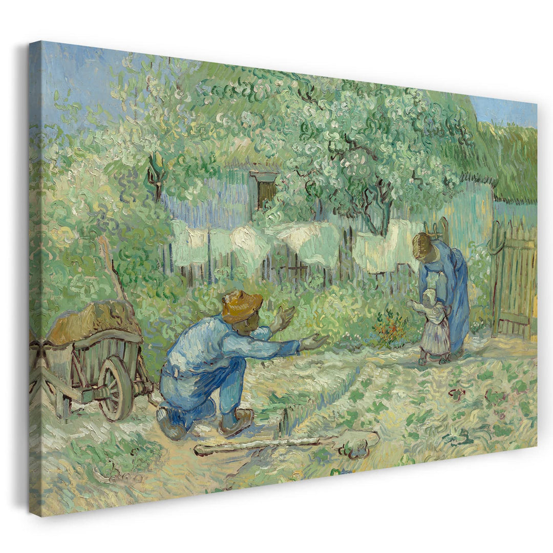 Printed Paintings Leinwand (80x60cm): Vincent Van Gogh - Erste Schritte, nach Millet 80x60 cm, 80x60