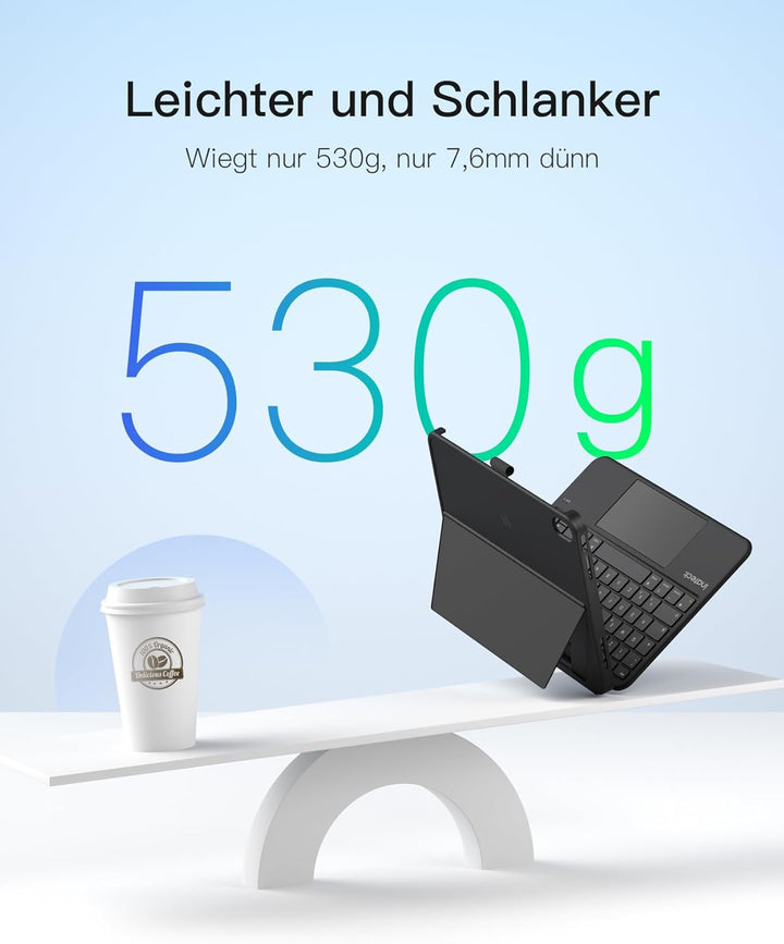 Inateck AceTouch Pro Hülle mit Tastatur für iPad 11 A16 2025 11 Zoll, iPad 10. Gen 2022 10,9 Zoll, 5