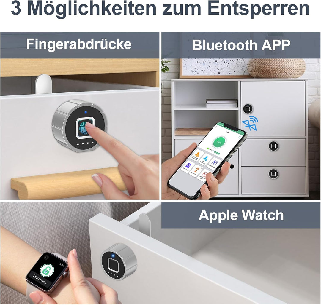Fingerabdruck Schloss, Eseesmart Briefkastenschloss mit APP Fingerabdruck, Elektronisches Schranksch