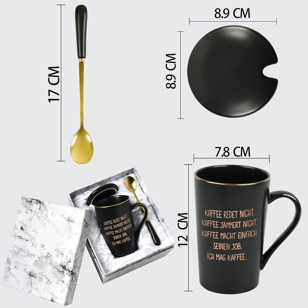 Diztoud Kaffeetasse Geschenk, Kaffee Geschenk, lustig Tasse mit spruch Kaffee macht einfach seinen J