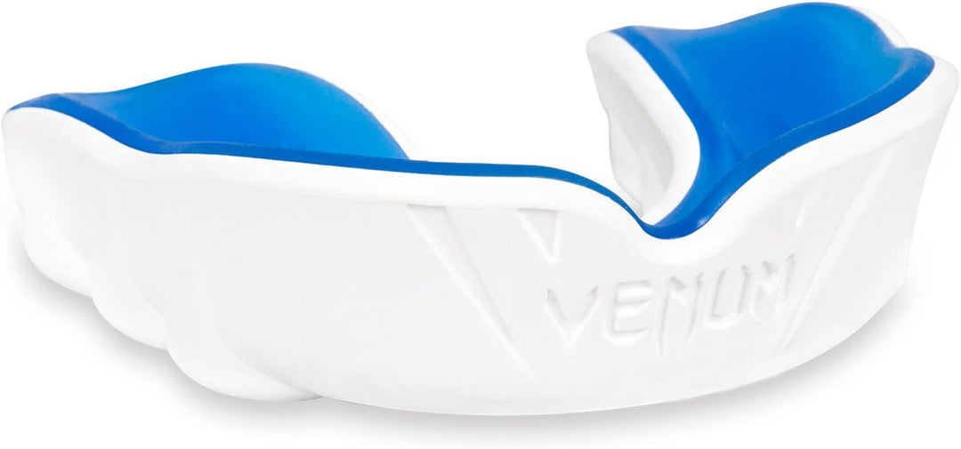 Venum Unisex Senior 11+ Jahre Challenger Mundschutz, Einheitsgrösse Weib/Blau Bundle mit Bänder, Wei
