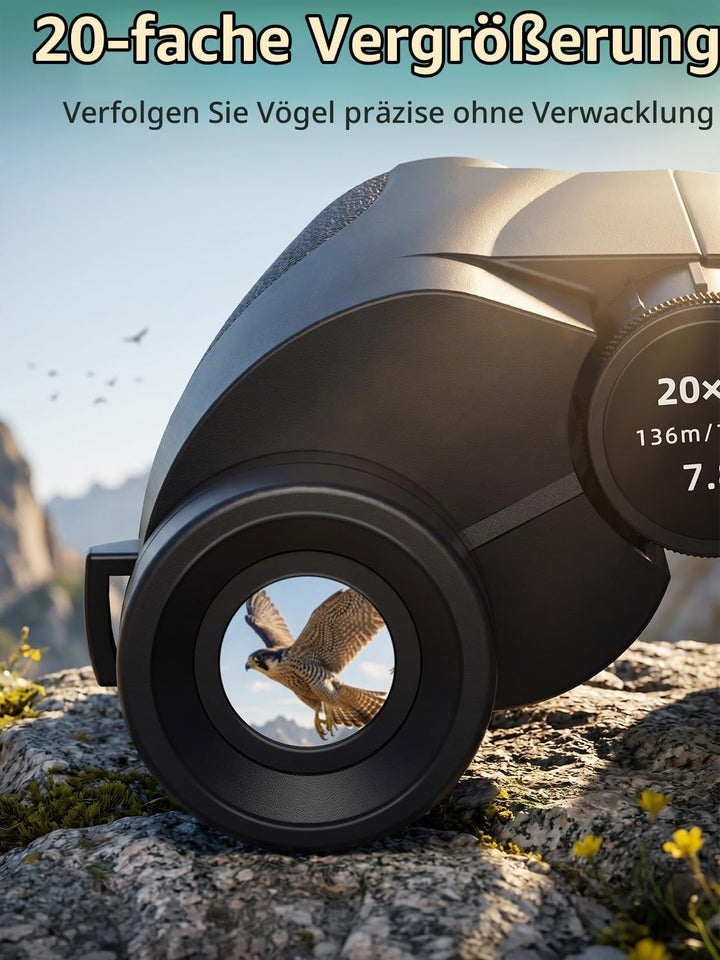 20x25 Kompaktes Fernglas für Erwachsene &amp; Kinder, Fernglas Erwachsene mit hoher Vergrösserung bei sc