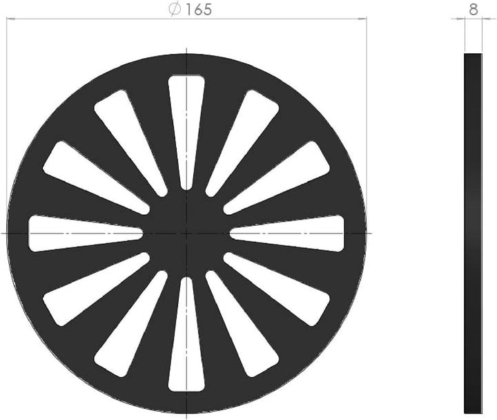 Kaminrost/Ascherost Rund Ø 165 x 8 mm passend für Jydepejsen Bella** Kaminöfen inkl. Modellübersicht