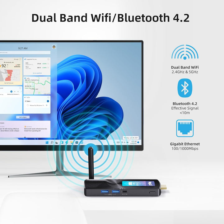 Mele PCG02 Mini PC Stick Lüfterlos Windows 11 Pro J4125 8G 128G Micro Desktop Computer HDMI 4K 60Hz,