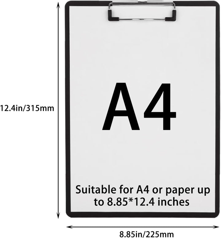 LDHHYH 10 Stück Kunststoff klemmbretter A4, kunststoff Klemmbrett A4 mit Metalklemme und Aufhängeose