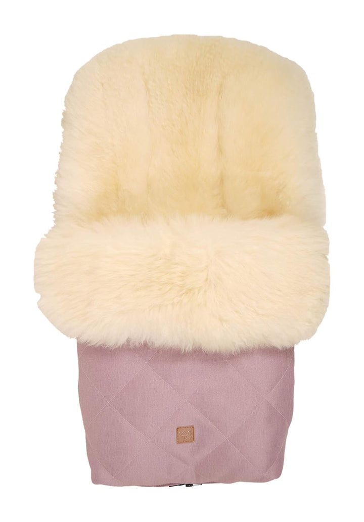 Lammfell Fusssack Nelly Limited Edition, Lammfell milky sand, orchid pink