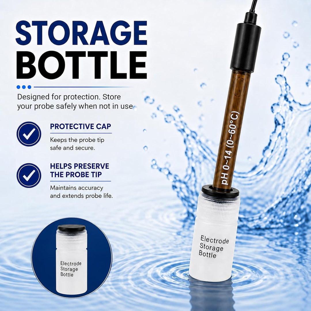 High Accuracy Combination pH Electrode for Continuous pH Monitoring, 0-14 pH Probe with 200 cm Long